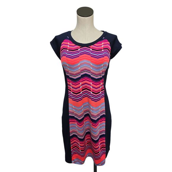 Title Nine Adventurista Dress Striped Womens Size‎ Small Sleeveless Blue Pink - Picture 1 of 11